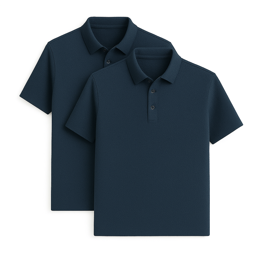 Ultra Fresh Silk Ice Polo Shirt (2-Pack + Free Watch)